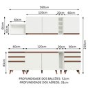 Ver imagem 4 de Armário de Cozinha Completa 260cm Branco Reims Madesa 06
