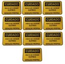Ver imagem 1 de Placa Cuidado - RISCO DE CHOQUE ELÉTRICO GERAÇÃO PRÓPRIA - Padrão Celesc, Enel - Tam 25x18 CA