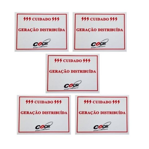 Placa Cuidado  Geração Distribuída Cocel Tam 25x18 Pvc/Ps - 5Un