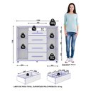 Ver imagem 5 de Guarda Roupa Casal Versalles 2 Portas e Cômoda Sapateira Versátil 4 Gavetas Cinamomo Fosco -