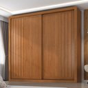 Ver imagem 6 de Guarda Roupa Casal Versalles 2 Portas e Cômoda Sapateira Versátil 4 Gavetas Cinamomo Fosco -