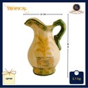 Ver imagem 2 de Jarro Bojudo Em Cerâmica Brilhante Com Acabamento Em Craquelê (22x17x31,5cm)