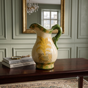 Ver imagem 2 de Jarro Decorativo Cerâmica Craquelada Fendi Palmeira Amarela 32cm Columbus Gold