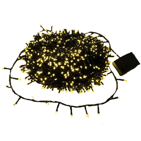 Pisca Natal Led Cordão 50 Metros com 1500 Leds Branco Quente 8 Funções