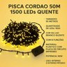 Pisca Natal Led Cordão 50 Metros com 1500 Leds Branco Quente 8 Funções - 3