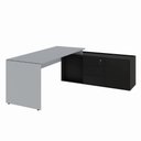 Ver imagem 2 de Mesa Diretor Dinâmica em L 2,00 m X 1,70 m com Tampo e Pés Painel Chanfrados e Armário Pedestal