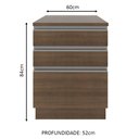 Ver imagem 3 de Balcão Armário de Cozinha 60 cm 3 Gavetas Rustic Glamy Madesa