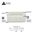 Ver imagem 6 de Kit 02 Poltronas Giratória e 01 Sofá Orgânico Glee 03 Lugares 170cm Bouclê Off White - Desk
