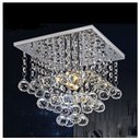 Ver imagem 1 de Lustre Para Sala De Cristal Legítimo K9 Base Inox 30x30 Cm