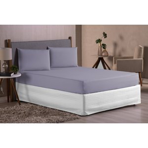 JOGO DE CAMA SONHOS CASAL PADRAO 3 PÇS - COR CINZA