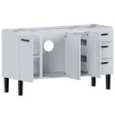 Ver imagem 2 de Gabinete Aço Atena 1,44 Metros Branco para Pias de 1,50 Metros - P102963 - Cozimax Gabinete Aço Aten