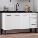 Ver imagem 3 de Gabinete Aço Atena 1,44 Metros Branco para Pias de 1,50 Metros - P102963 - Cozimax Gabinete Aço Aten