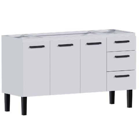 Gabinete Aço Atena 1,44 Metros Branco para Pias de 1,50 Metros - P102963 - Cozimax Gabinete Aço Aten