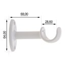 Ver imagem 4 de Kit Varão Cortina Simples 28mm 2 Metros Alumínio Branco