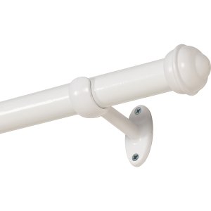 Kit Varão Cortina Simples 28mm 2 Metros Alumínio Branco