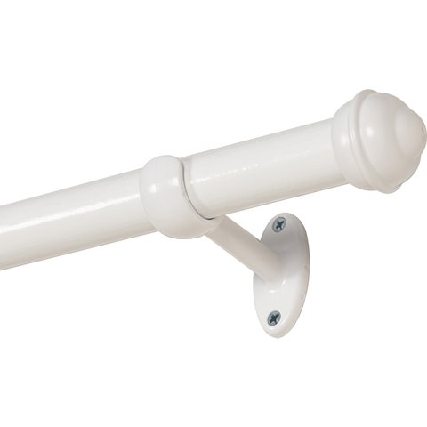 Kit Varão Cortina Simples 28mm 2 Metros Alumínio Branco