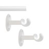 Kit Varão Cortina Simples 28mm 2 Metros Alumínio Branco - 3