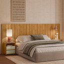 Ver imagem 2 de Cabeceira Casal Extensível Frida com Mesas de Cabeceira Cumaru/opala - Madetec