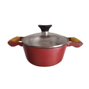 Ver imagem 3 de Jogo Panelas Fundida Craqueada 5pçs Tampa Vidro Alça Madeira