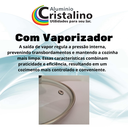 Ver imagem 4 de Jogo Panelas Fundida Craqueada 5pçs Tampa Vidro Alça Madeira