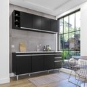 Ver imagem 1 de Cozinha Compacta Ágatha 180cm 8 Portas 2 Gavetas Preto Maderatto Móveis