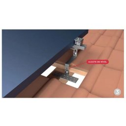 Estrutura Suporte Fixador para Perfil Painel Solar Galvanizado para Telha Cerâmica / Cimento com 4 Un - 7
