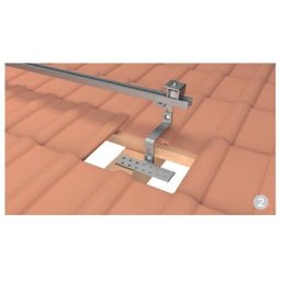 Estrutura Suporte Fixador para Perfil Painel Solar Galvanizado para Telha Cerâmica / Cimento com 4 Un - 6