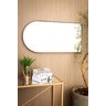 Espelho Decorativo Oval Janela Base Reta com Moldura Metal Marrom 100 X 50 Cm - 3