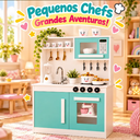 Ver mais imagens de Cozinha Infantil de Madeira com Pia Fogão Forno Acessórios Menta