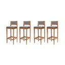 Ver imagem 2 de Kit 4 Banquetas Assento Encosto Estofado em Linho Hellen:mel com Linho Cinza