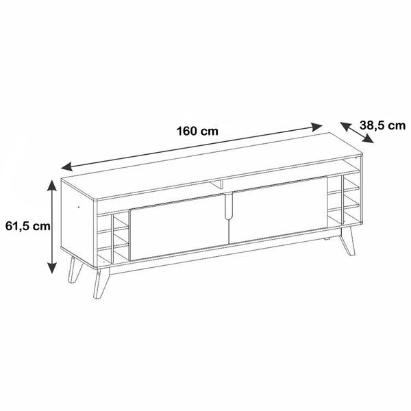 Rack Sala Wine para TV até 60 Polegadas com Pés em Madeira - 4