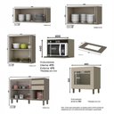 Ver imagem 4 de Cozinha Modulada Connect 7 Peças Duna-Cristal com Balcão Forno - Móveis Henn Duna-Cristal