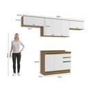 Ver imagem 4 de Armário de Cozinha Completa 100% Mdf 280cm Nogueira/branco Celeste Kappesberg