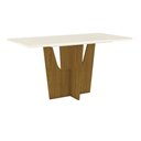 Ver imagem 4 de Mesa De Jantar Tampo Em Mdf 160 Cm Vidro Danielly Henn Nature Off White