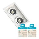 Ver imagem 1 de Spot Embutido Duplo Recuado Mr16 Branco/preto + 2 Lâmpada Mr16 6w Stella 3000k 4000k 5000k Cor:branc