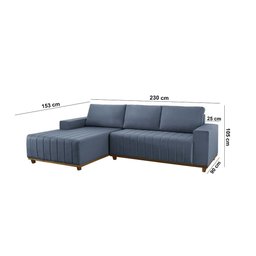 Sofá Boreal de 230cm B25 Chaise Lado Direito Meu Sofá Online - 4
