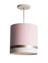 Ver imagem 1 de Lustre Pendente Rosa Faixas Bronze Cúpula 25x25 Tom Luz