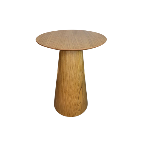 Mesa Cone de Apoio Tampo 60 cm Altura 60 cm Laminada em Madeira Freijó