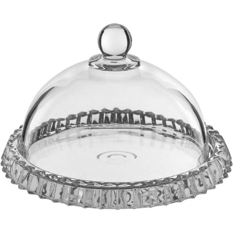 Queijeira Redonda Home&co com Tampa Eco Crystal Queijo 19x12x12cm Transparente