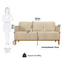 Ver imagem 3 de Sofá Living 3 Lugares com Pés em Madeira Maciça 187cm Estelí Yescasa