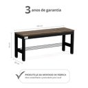 Ver imagem 3 de Banco Reforçado em Aço e Madeira Plástica Escritório Preto