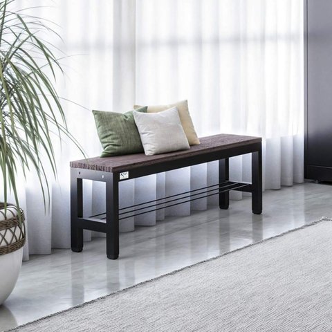 Banco Reforçado em Aço e Madeira Plástica Escritório