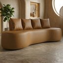 Ver imagem 2 de Sofa 3 Lugares Organico 210 Cm Ibiza Corino Caramelo Vazzano