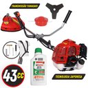 Ver imagem 2 de Roçadeira Cortador Aparador de Grama Á Gasolina Kawashima Kw43l 43cc 1,7hp + Óleo Stihl 2t