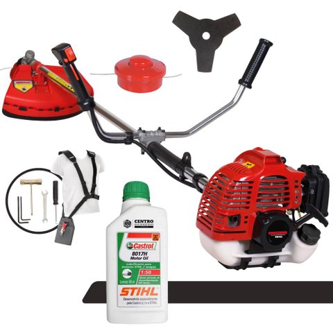 Roçadeira Cortador Aparador de Grama Á Gasolina Kawashima Kw43l 43cc 1,7hp + Óleo Stihl 2t