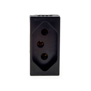 Tomada 2P T 10A 250V preta Pial Plus + Tomada 2P T 10A 250V preta Pial Plus