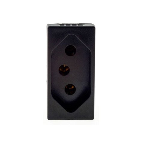 Tomada 2P T 10A 250V preta Pial Plus + Tomada 2P T 10A 250V preta Pial Plus