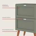 Ver imagem 5 de Gabinete para Banheiro 60cm Retro Mdf Branco Milano - On Móveis Cor:verde