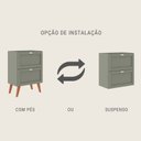 Ver imagem 2 de Gabinete para Banheiro 60cm Retro Mdf Branco Milano - On Móveis Cor:verde