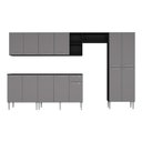 Ver imagem 7 de Armário Cozinha Modulada Completa 298cm Pequim Top Multimóveis Mp3769 Preto/lacca Fumê